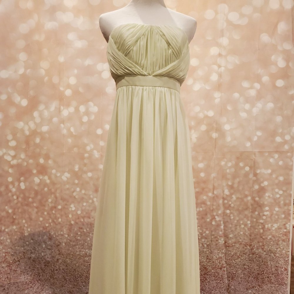 NWT After Six Full Length Strapless Chiffon Dress